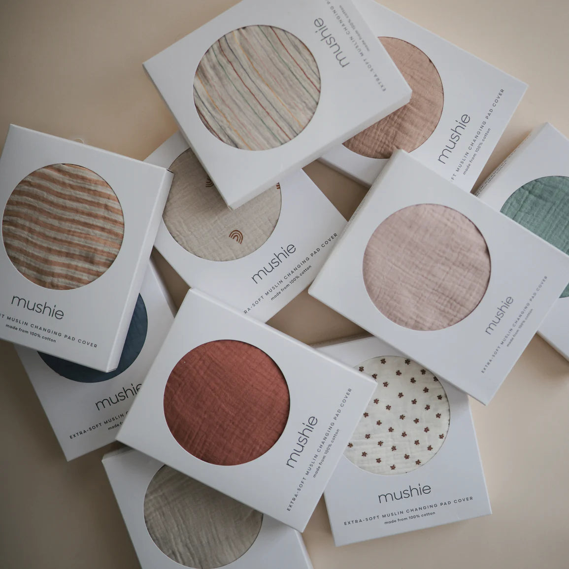 Organic Cotton Baby Changing Mat Cover (Blush)